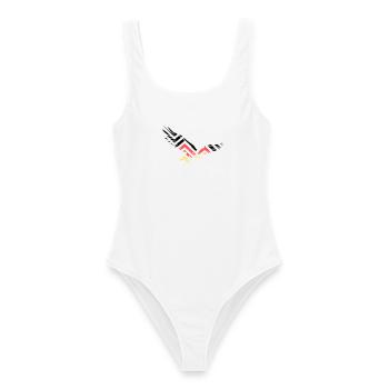 Résumé Fan d’Eagle Allemagne - Maillot de bain femme - blanc - Devant - AI Model Female 172 dark (172cm)