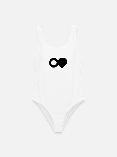 T-Shirt Infini Amour – Infinity Love Heart - Frauen Badeanzug - Weiß