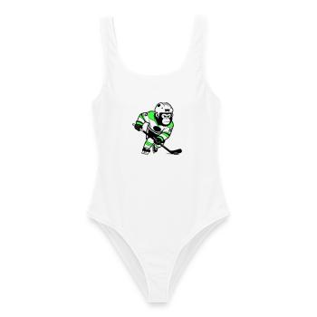 Eishockey-Gorilla - Frauen Badeanzug - Weiß - Vorne - AI Model Female 172 dark (172cm)