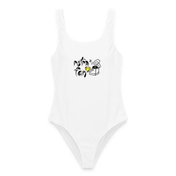 Retro Fan - Women's Swimsuit - white - Front - AI Model Female 172 dark (172cm)