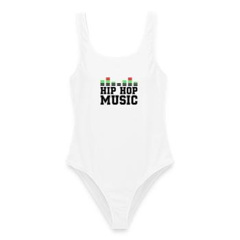 Hip Hop Music - Frauen Badeanzug - Weiß - Vorne - AI Model Female 172 dark (172cm)