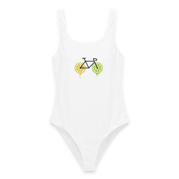 Citron vélo - Maillot de bain femme - blanc - Devant - AI Model Female 172 dark (172cm)