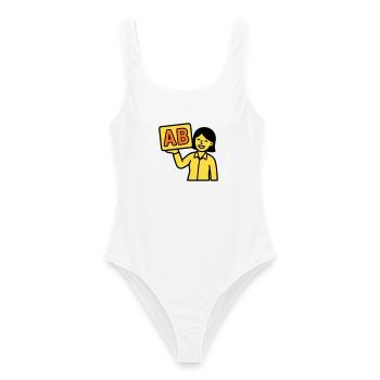 Enseignant à l’école primaire ABC Vector - Maillot de bain femme - blanc - Devant - AI Model Female 172 dark (172cm)