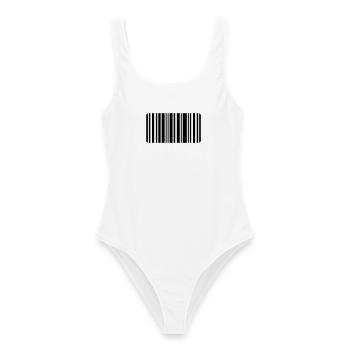 code barre - Maillot de bain femme - blanc - Devant - AI Model Female 172 dark (172cm)