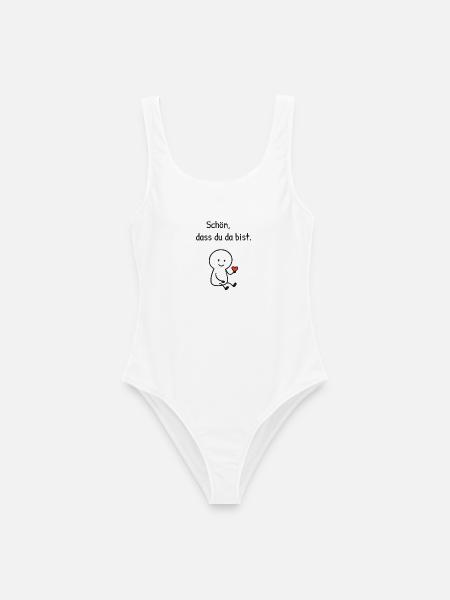 Schön dass du da bist. - Frauen Badeanzug - Weiß