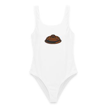 Grill Lit BBQ Smoker Grillmeister Fête des pères - Maillot de bain femme - blanc - Devant - AI Model Female 172 dark (172cm)