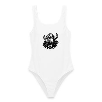 Tête noire viking - Maillot de bain femme - blanc - Devant - AI Model Female 172 dark (172cm)