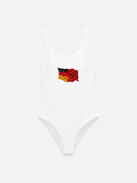 Deutschland Marokko Flagge - Frauen Badeanzug - Weiß