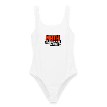 Les mathématiques La seule matière qui compte Nerd Mathe Logo - Maillot de bain femme - blanc - Devant - AI Model Female 172 dark (172cm)