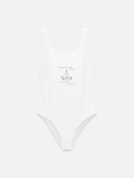 Gott sucht Schiffe (christlich- humorvolles Shirt) - Frauen Badeanzug - Weiß