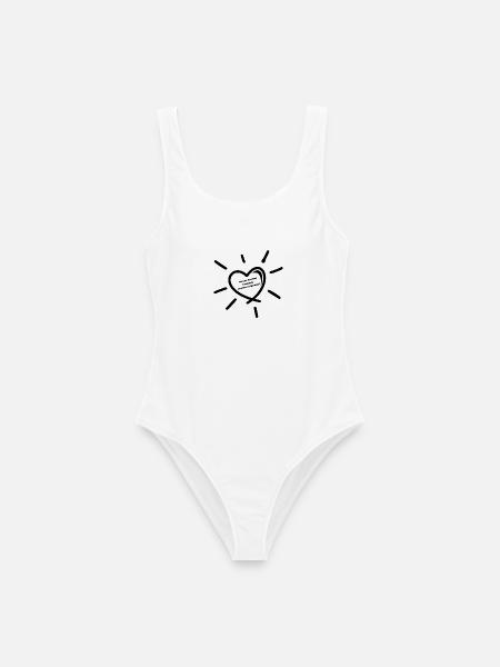 WENN'S ARSCHEL BRUMMT – Lustiges Herz-Design - Frauen Badeanzug - Weiß