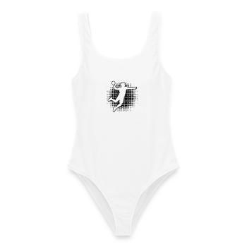 Idée de cadeau pour le joueur de handball avec des sports de balle - Maillot de bain femme - blanc - Devant - AI Model Female 172 dark (172cm)