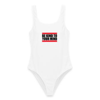 Soyez gentil avec votre esprit Logo drôle de santé mentale - Maillot de bain femme - blanc - Devant - AI Model Female 172 dark (172cm)