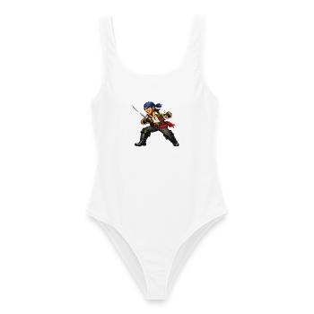 Pirate combattant - Maillot de bain femme - blanc - Devant - AI Model Female 172 dark (172cm)