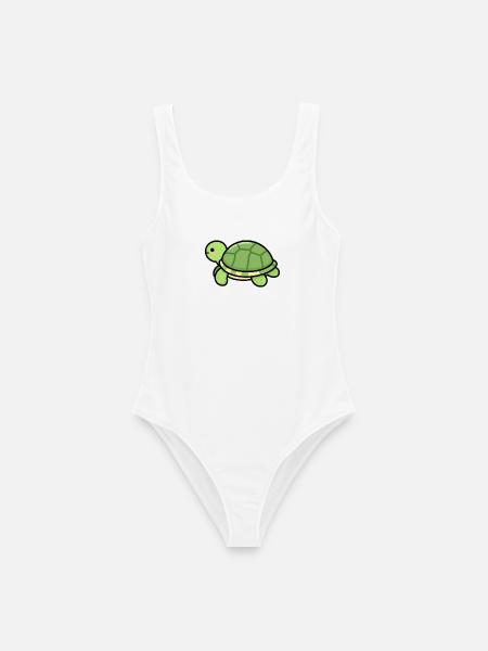 Niedliche Schildkröte Schildkröten Geschenk - Frauen Badeanzug - Weiß