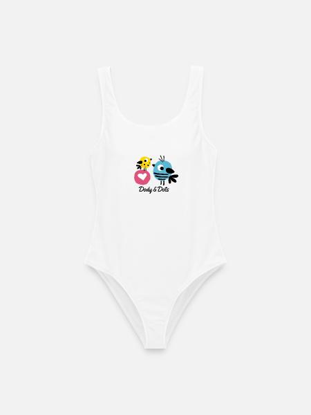 Dody und Dots- Mycolourdots - Frauen Badeanzug - Weiß