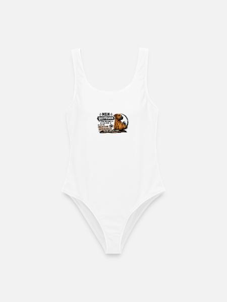 Bodyguard Rhodesian Ridgeback Spruch - Frauen Badeanzug - Weiß