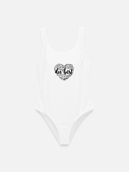 Du Bist Wundervoll Wortwolke Design - Frauen Badeanzug - Weiß