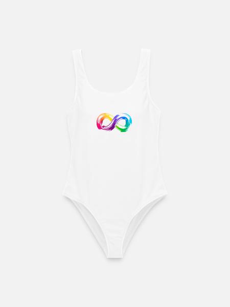Rainbow Infinity Pinselstrich - Frauen Badeanzug - Weiß