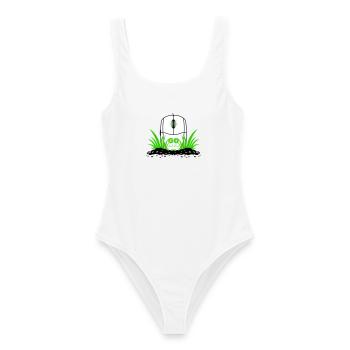 Va toucher l’herbe - Maillot de bain femme - blanc - Devant - AI Model Female 172 dark (172cm)