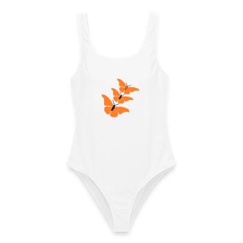 3_schmetterlinge_22 - Maillot de bain femme - blanc - Devant - AI Model Female 172 dark (172cm)