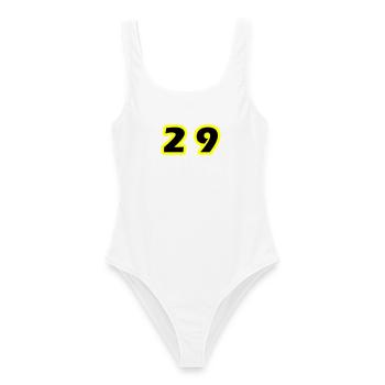 29 Number Symbol - Women's Swimsuit - white - Front - AI Model Female 172 dark (172cm)