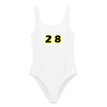 28 Zahl symbol - Frauen Badeanzug - Weiß - Vorne - AI Model Female 172 dark (172cm)