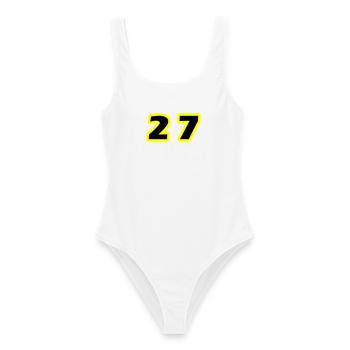 27 Number Symbol - Women's Swimsuit - white - Front - AI Model Female 172 dark (172cm)