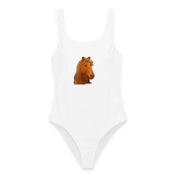 Pastel Horse - Maillot de bain femme - blanc - Devant - AI Model Female 172 dark (172cm)