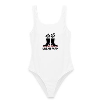 Urban Farm Rubber Boots Logo - Women's Swimsuit - white - Front - AI Model Female 172 dark (172cm)