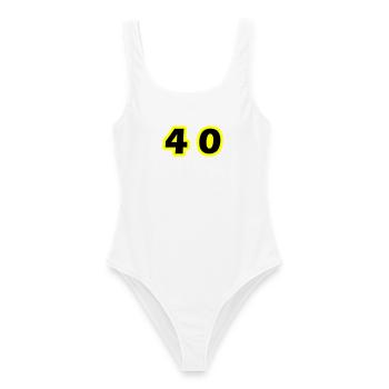 40 Zahl symbol - Frauen Badeanzug - Weiß - Vorne - AI Model Female 172 dark (172cm)