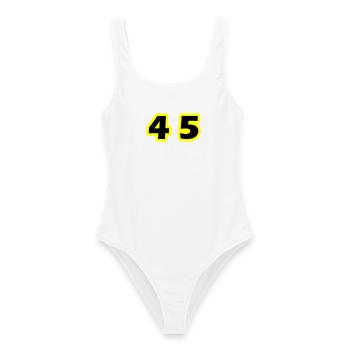 45 Number symbol - Women's Swimsuit - white - Front - AI Model Female 172 dark (172cm)