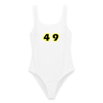 Symbole du chiffre 49 - Maillot de bain femme - blanc - Devant - AI Model Female 172 dark (172cm)