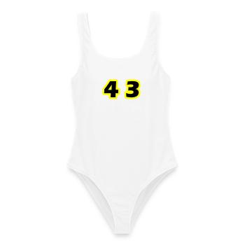 43 Zahl symbol - Frauen Badeanzug - Weiß - Vorne - AI Model Female 172 dark (172cm)