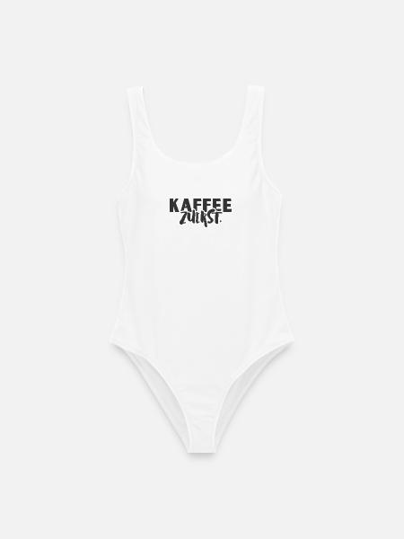 Kaffee Zuerst. - Frauen Badeanzug - Weiß