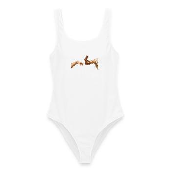 Easter The Creation Chocolate Bunny Funny Easter - Women's Swimsuit - white - Front - AI Model Female 172 dark (172cm)