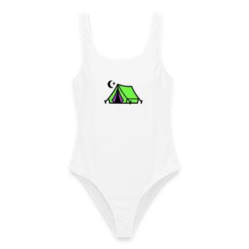 Camping Tent Moon Graphic - Women's Swimsuit - white - Front - AI Model Female 172 dark (172cm)