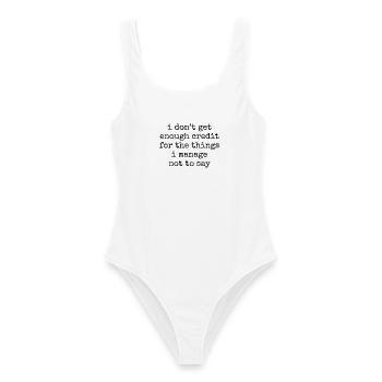 Sarcastic saying: I don't get enought credit - Women's Swimsuit - white - Front - AI Model Female 172 dark (172cm)