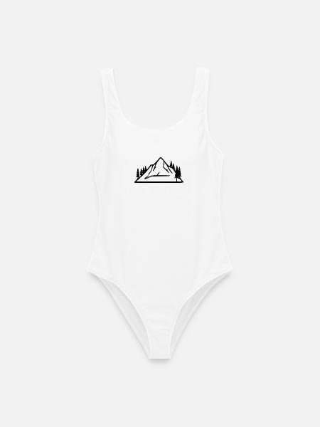 Berg wandern bergsteigen Geschenk - Frauen Badeanzug - Weiß