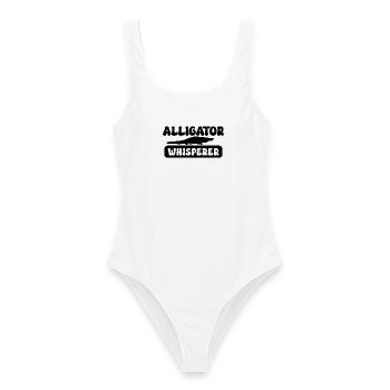 Alligator Whisperer – Funny Reptile Design - Women's Swimsuit - white - Front - AI Model Female 172 dark (172cm)