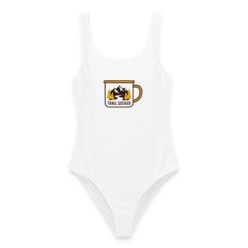 Logo de randonnée Mountains Mug - Maillot de bain femme - blanc - Devant - AI Model Female 172 dark (172cm)