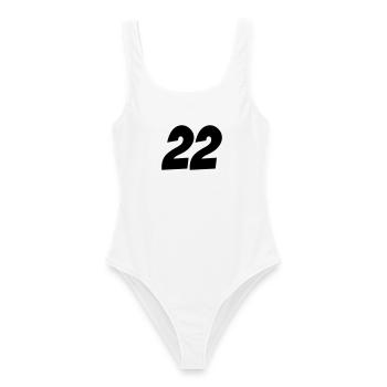 22- - Frauen Badeanzug - Weiß - Vorne - AI Model Female 172 dark (172cm)