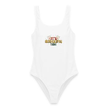 It's Mahjong Time Mahjong Game Social Club - Women's Swimsuit - white - Front - AI Model Female 172 dark (172cm)