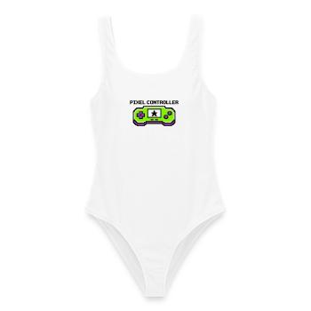 Pixel Controller Logo Graphic - Women's Swimsuit - white - Front - AI Model Female 172 dark (172cm)