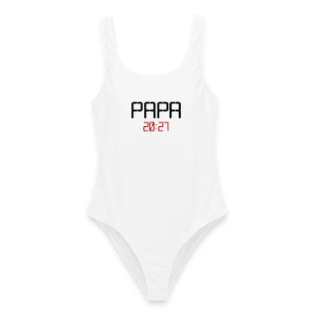 Baby Papa 2027 - Frauen Badeanzug - Weiß - Vorne - AI Model Female 172 dark (172cm)