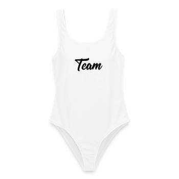 team - Frauen Badeanzug - Weiß - Vorne - AI Model Female 172 dark (172cm)