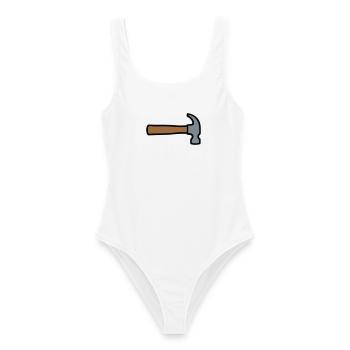Carpenter's Hammer Tool Icon - Women's Swimsuit - white - Front - AI Model Female 172 dark (172cm)