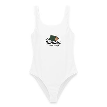 Lazy Sunday Book Club Vintage Aesthetic - Women's Swimsuit - white - Front - AI Model Female 172 dark (172cm)
