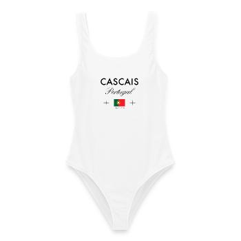 Cascais Portugal Koordinaten Reise Souvenir - Frauen Badeanzug - Weiß - Vorne - AI Model Female 172 dark (172cm)