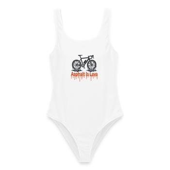 L’asphalte est de la lave - Maillot de bain femme - blanc - Devant - AI Model Female 172 dark (172cm)
